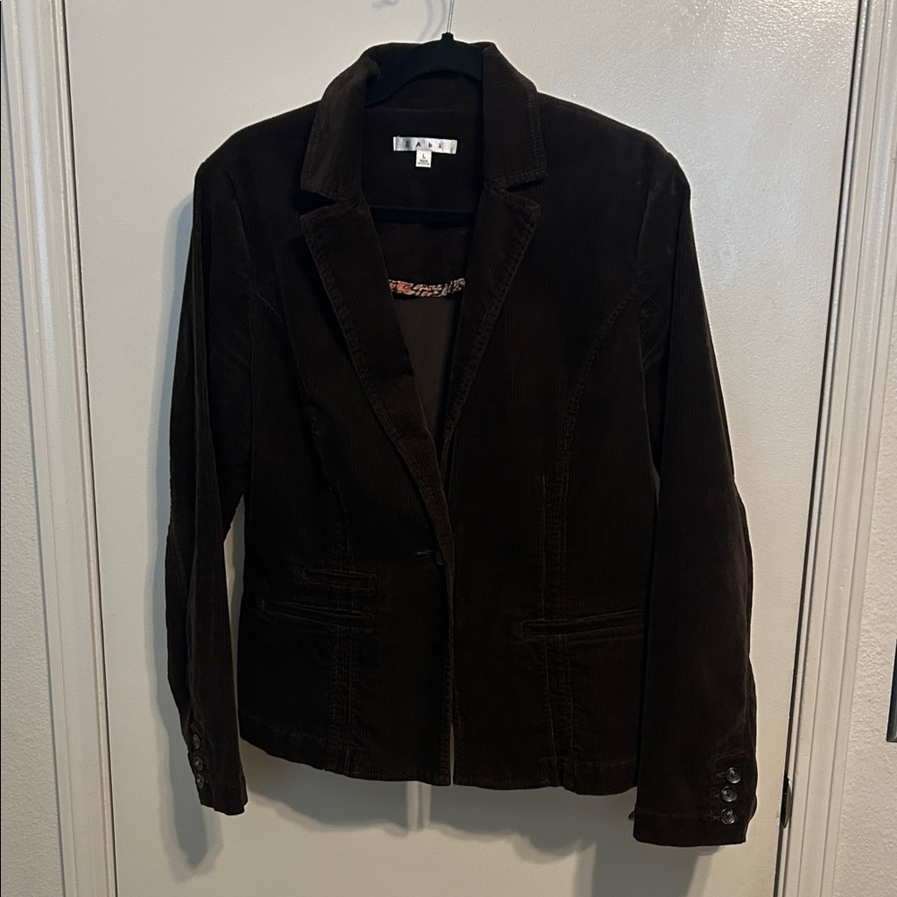 CAbi Dark Brown Corduroy Blazer